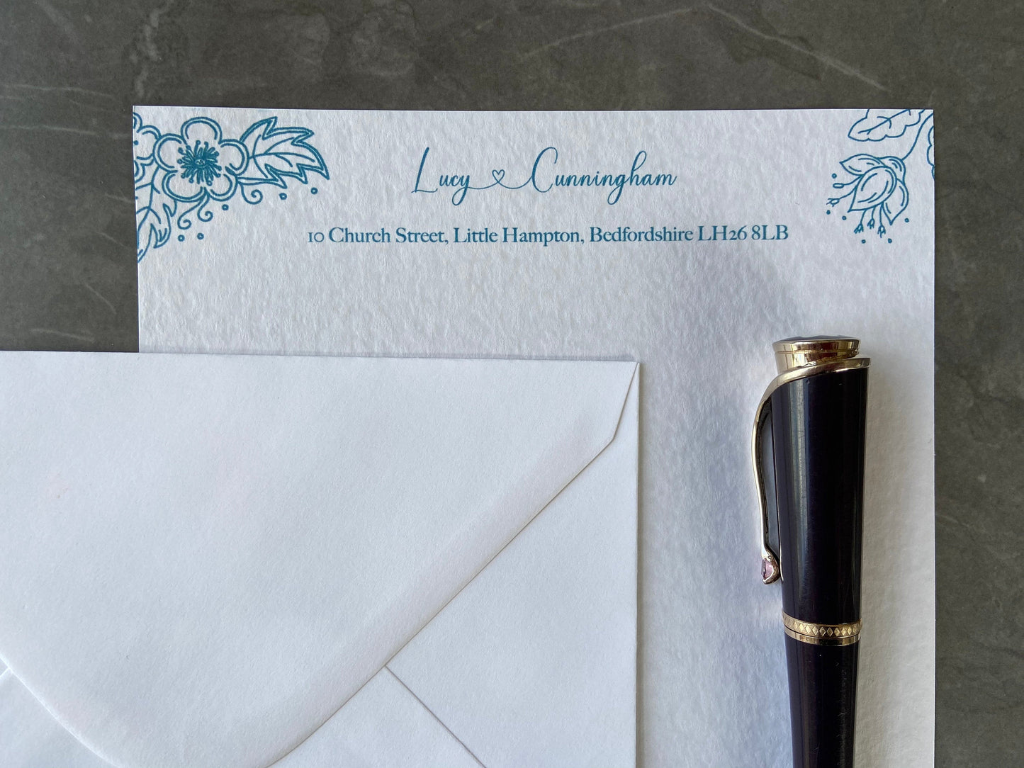 Personalised Floral Writing Paper Set