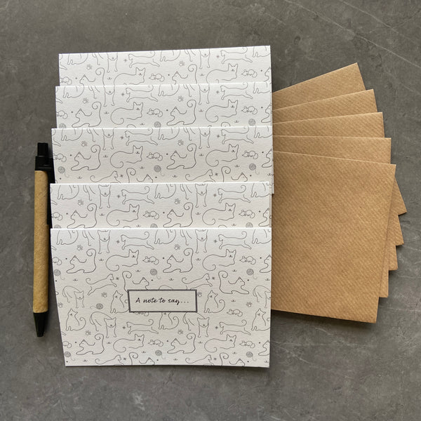 Cat Pattern Note Cards
