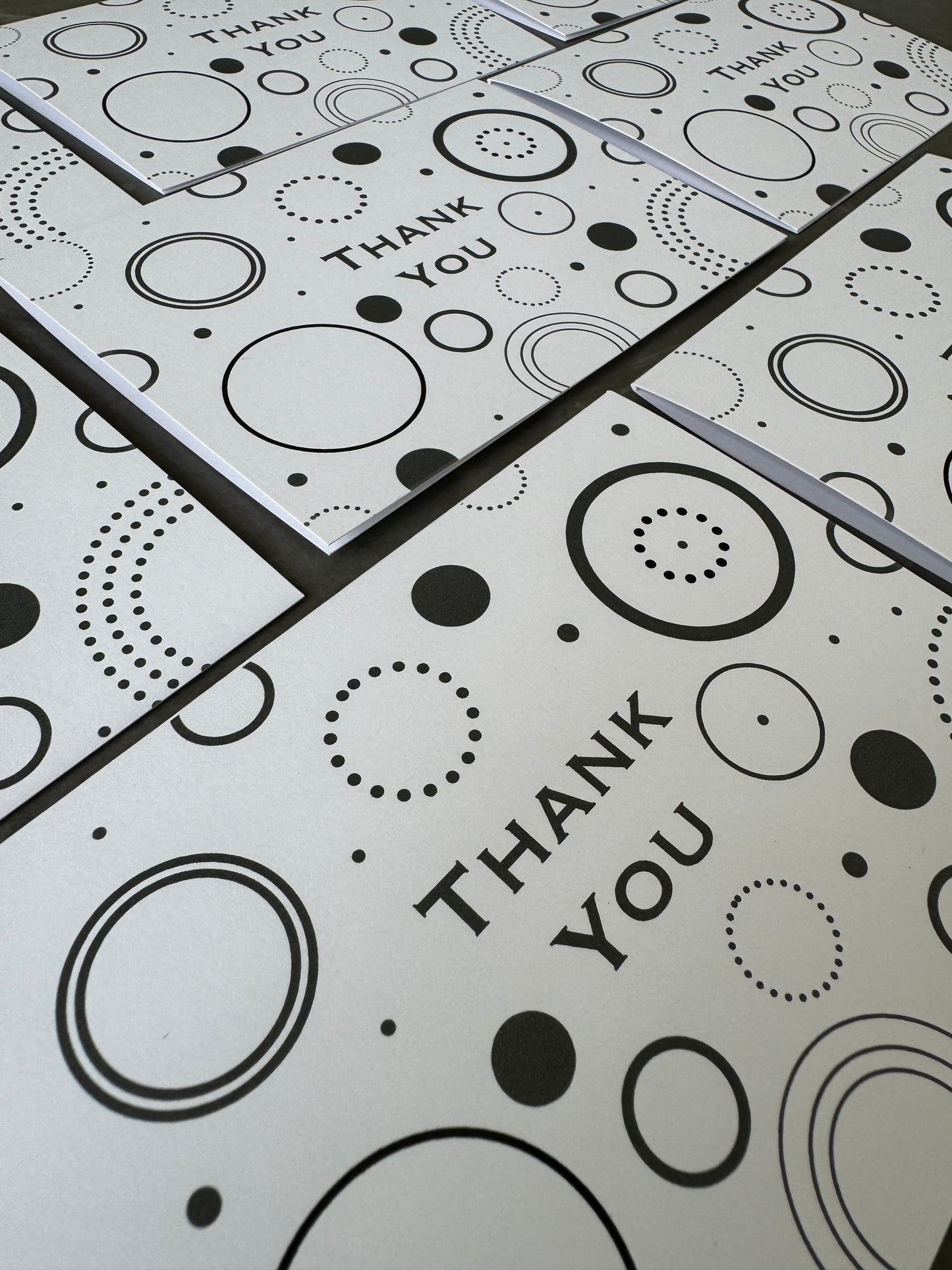 Thank You Note Card set - Circles and Dots Pattern