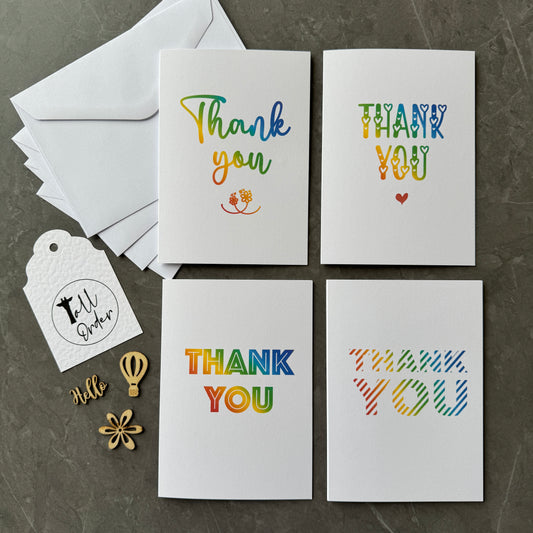 Rainbow Thank You Note Card Set