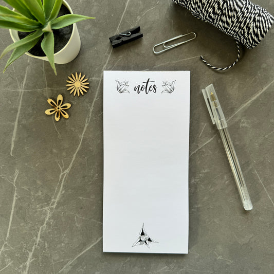 Black and White Floral List Pad