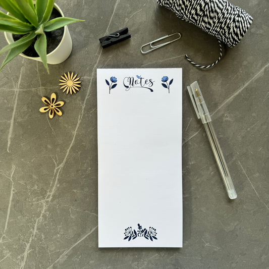 Blue Floral List Pad