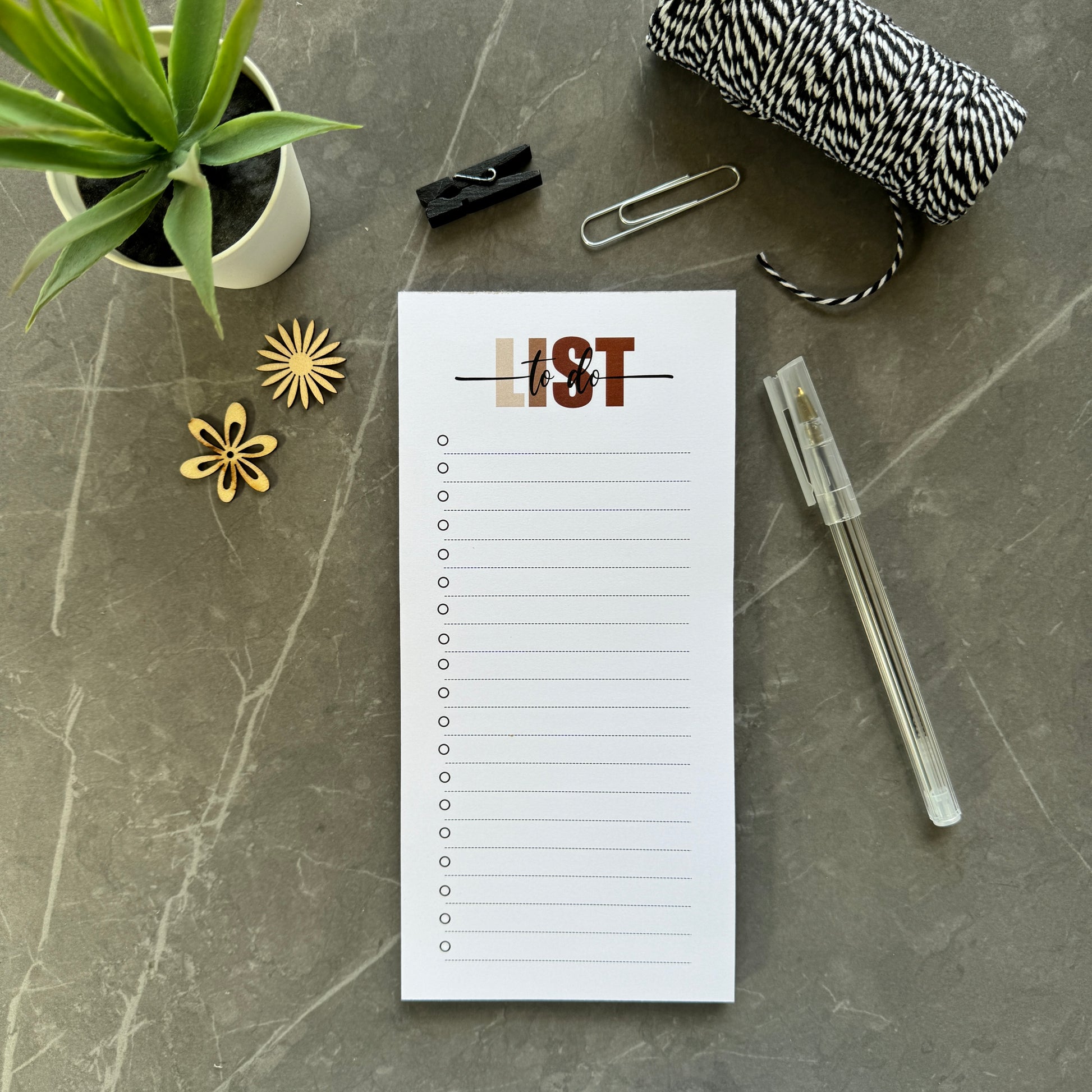 To do list note pad with lines and bullets.  Neutral design