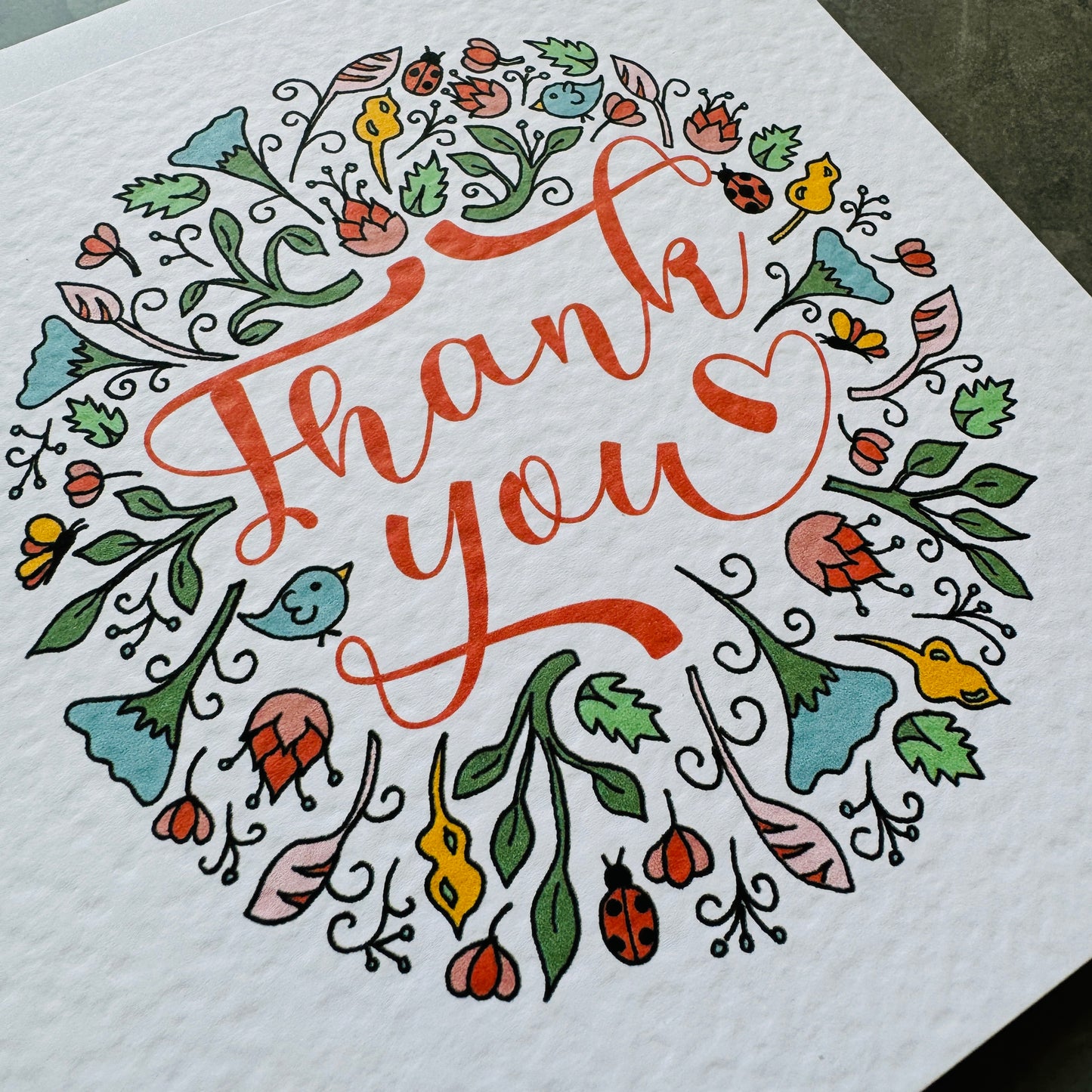 Bright Floral Thank You Card