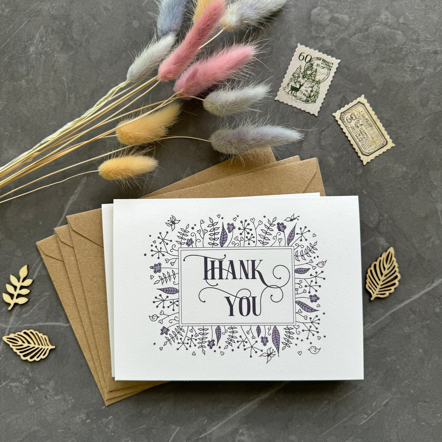 Thank You Note Cards - Lavender Florals