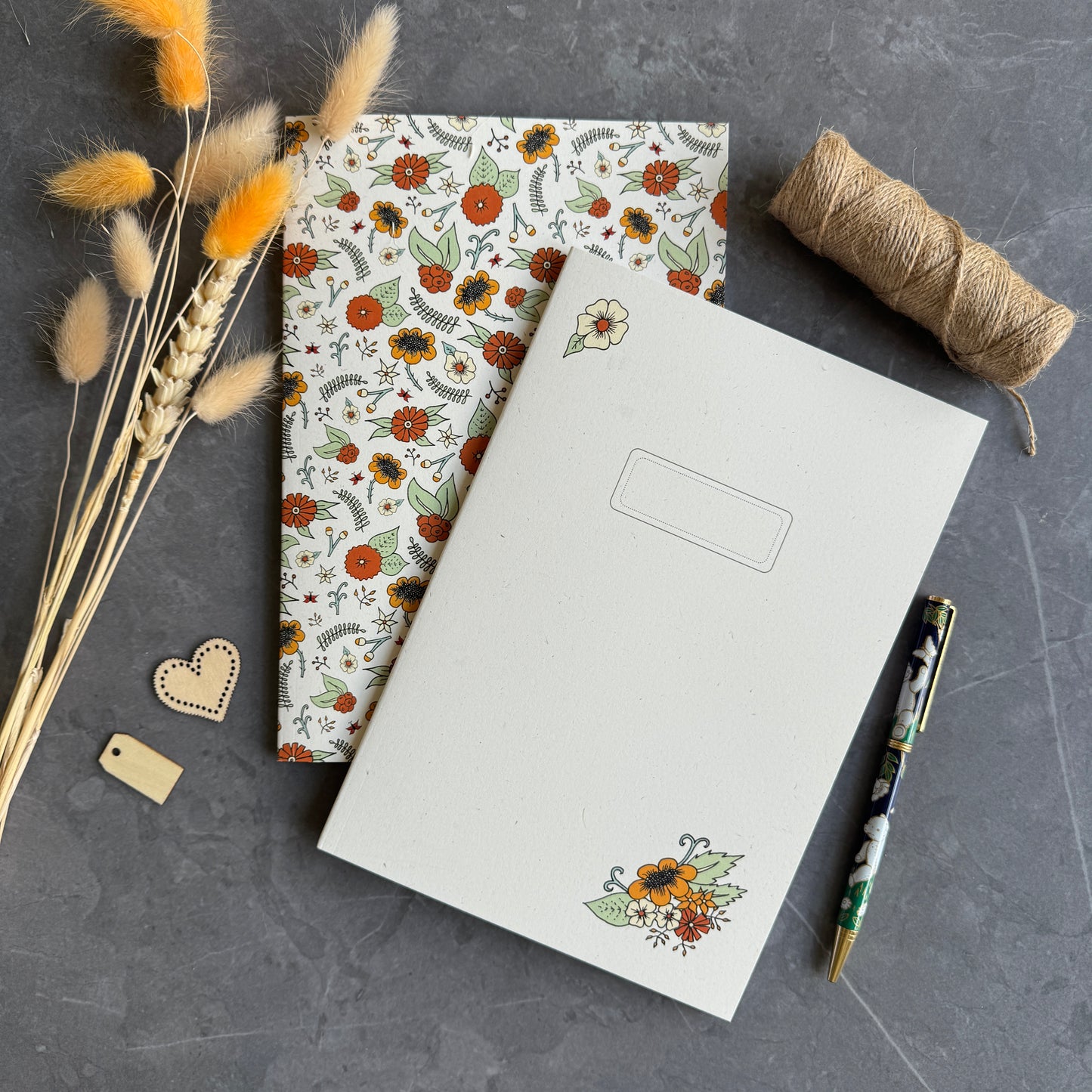 Floral note books in Orange