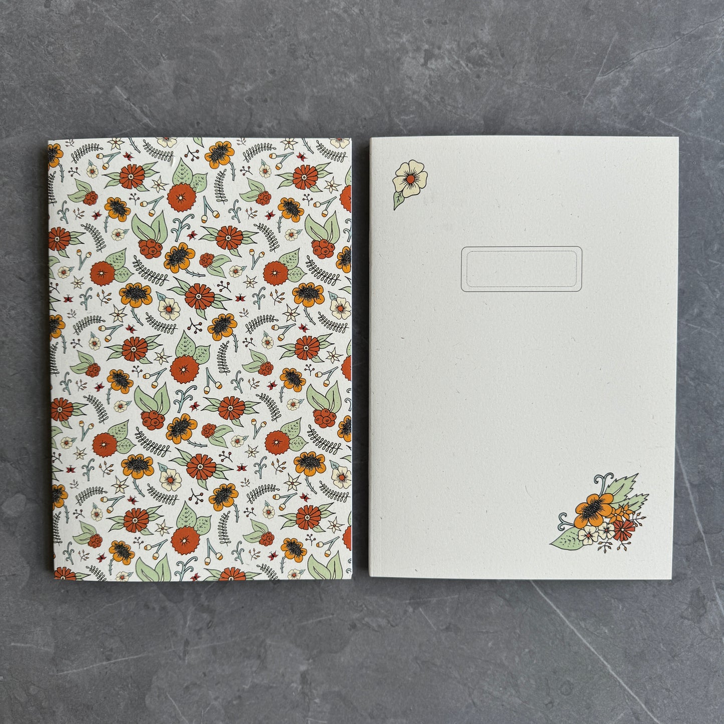 Floral note books in Orange