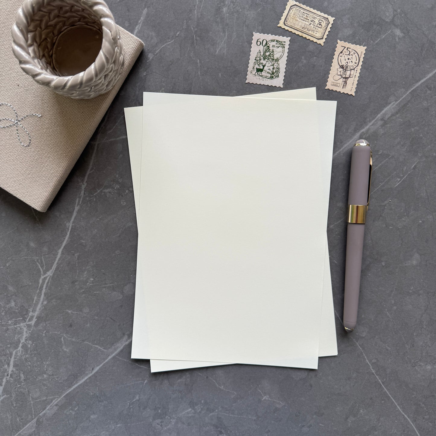 Luxury Ivory Silk Writing Paper