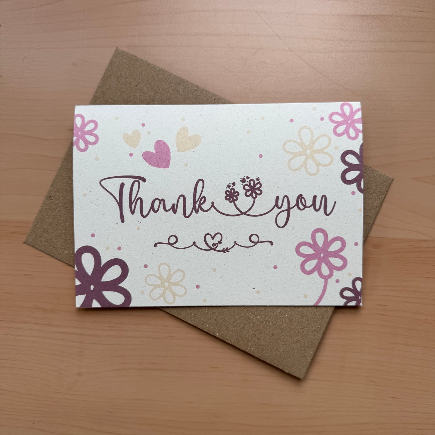 Thank You Note Card set - Pink Daisies