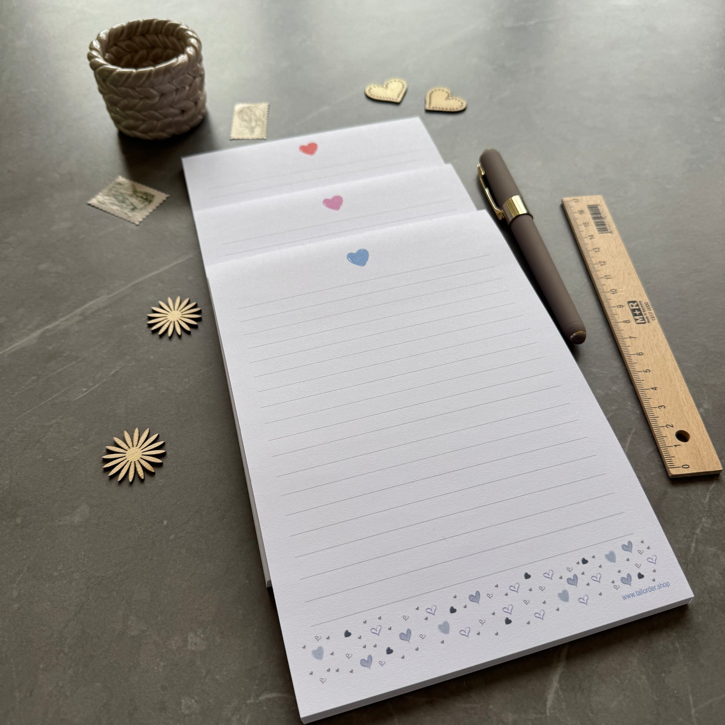 A5 Red Love Heart Notepad