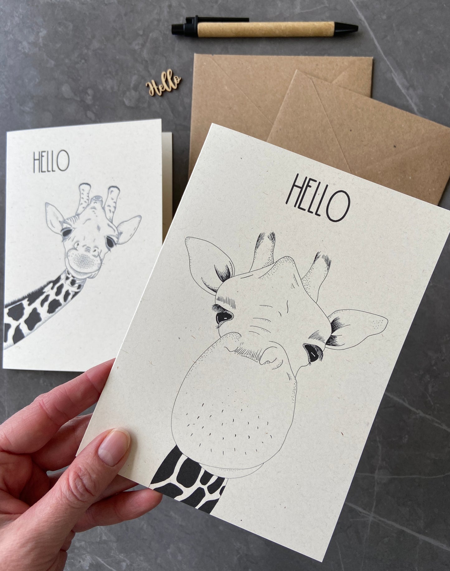 Pack of 2 Giraffe Greeting Cards