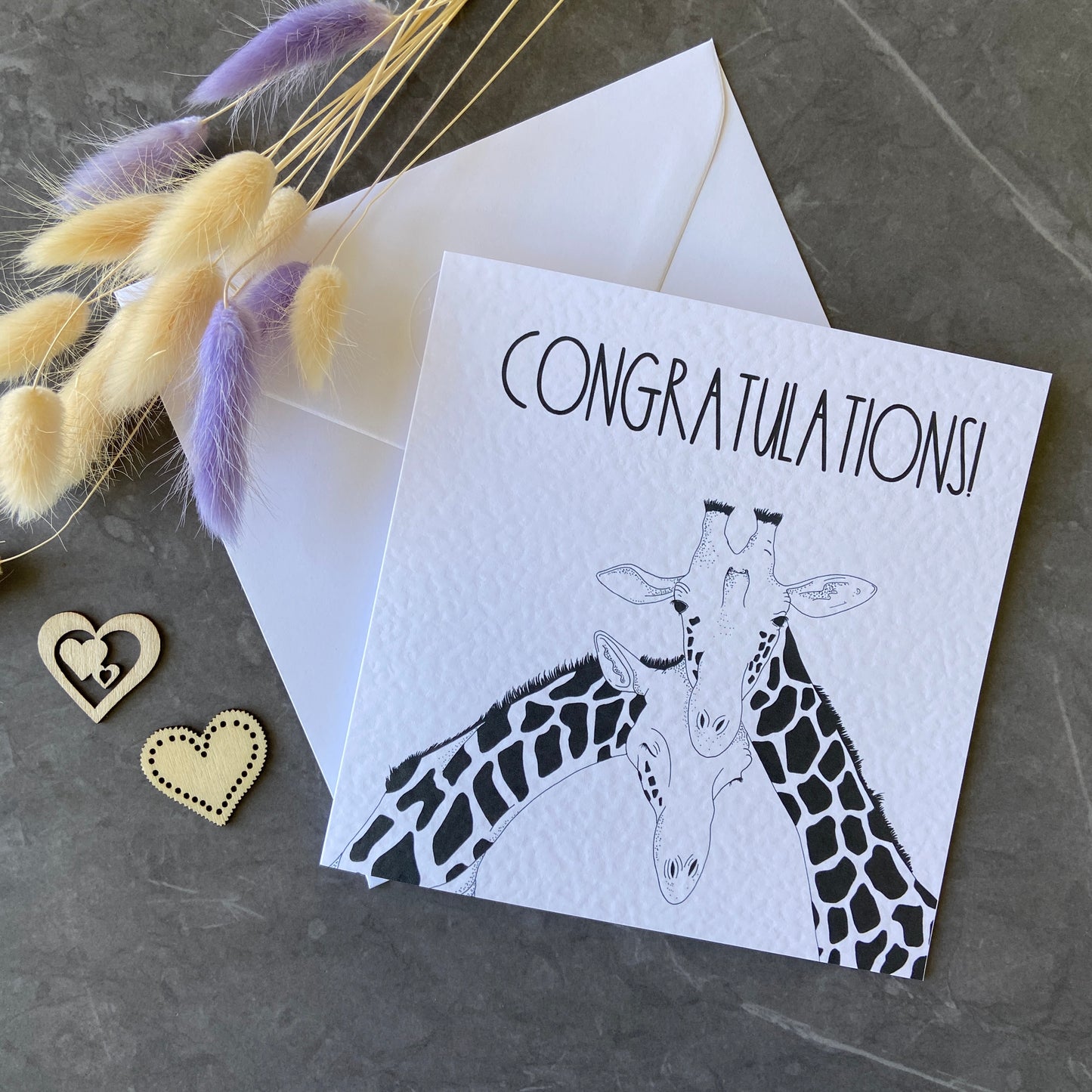 Giraffe Wedding, Engagement, Anniversary, Congratualtions Card