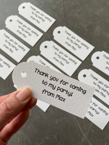 Thank you for coming to my party Tags