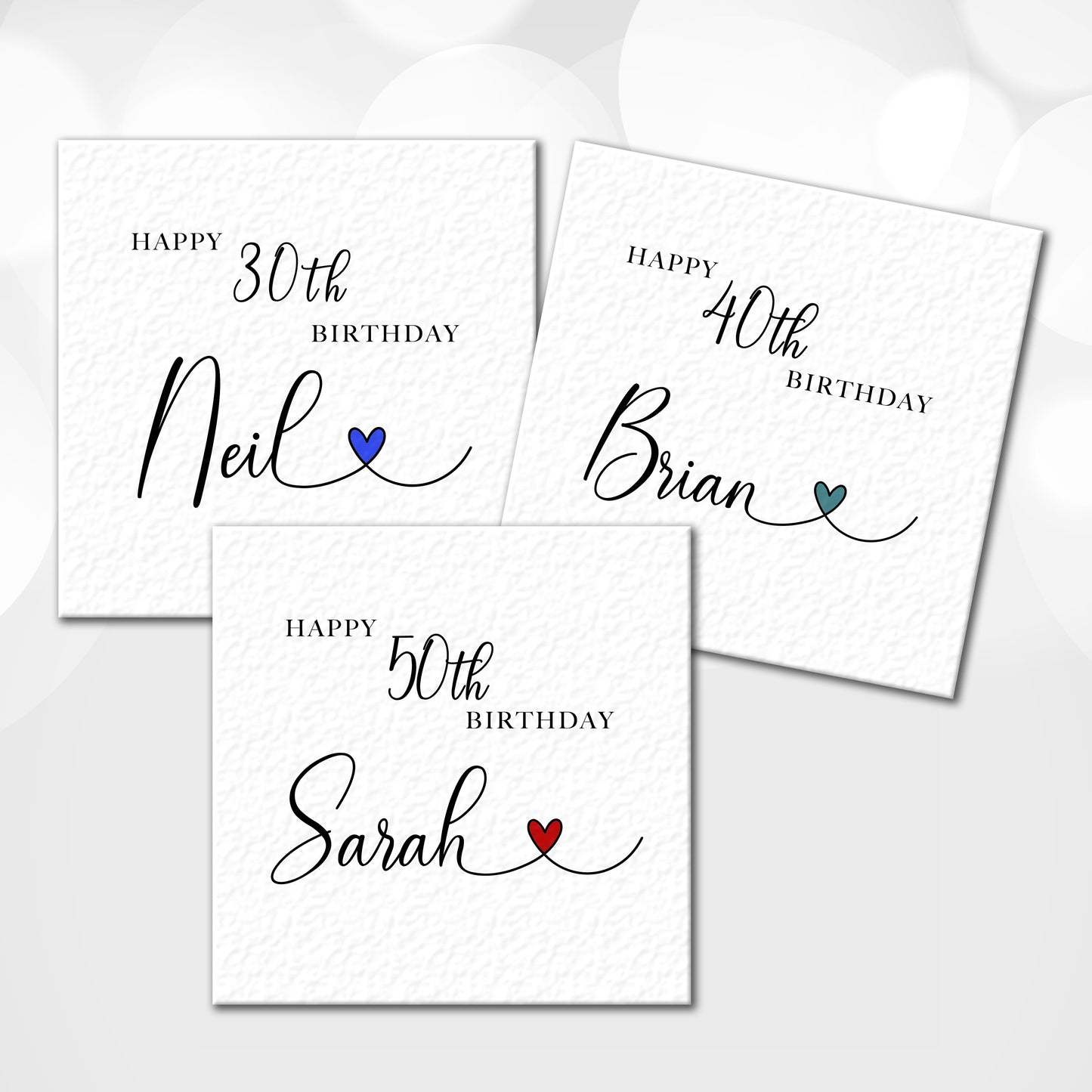 30th, 40th, 50th, 60th, 70th or any age Personalised Birthday Card