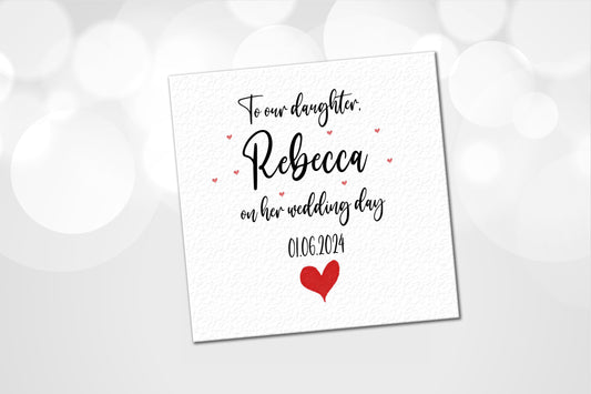 Personalised wedding card for Daughter