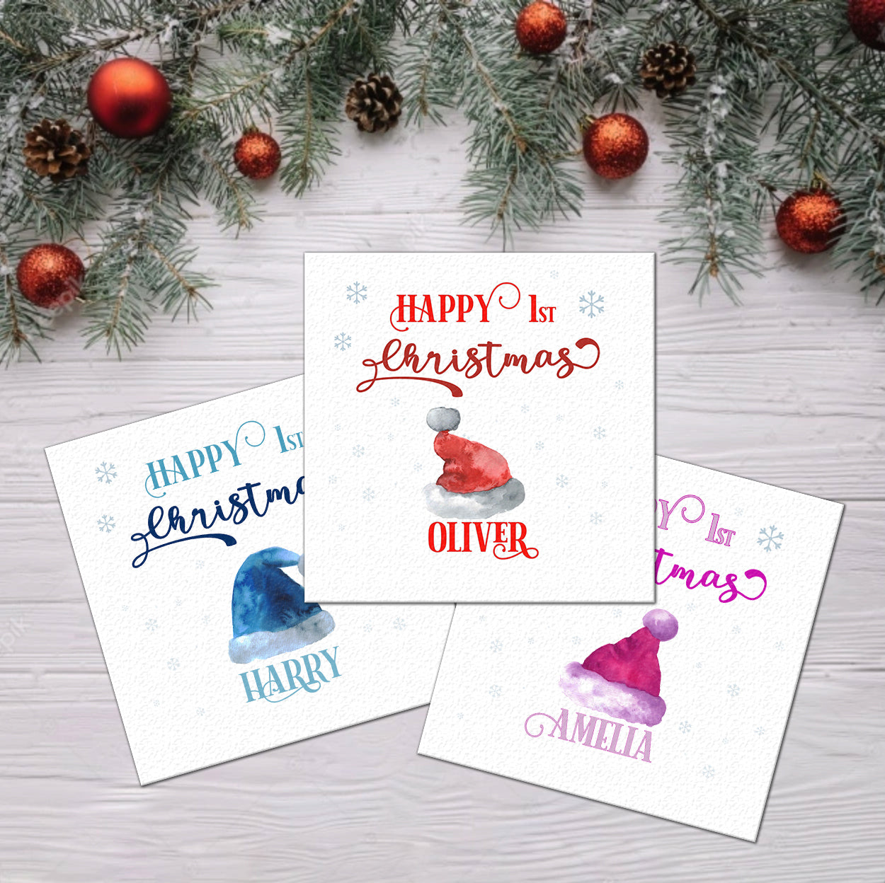 Baby's First Christmas Card - Personalised