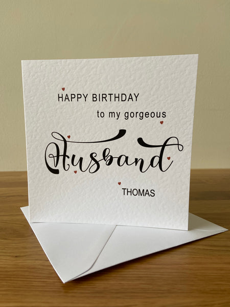 Personalised Husband Birthday Card