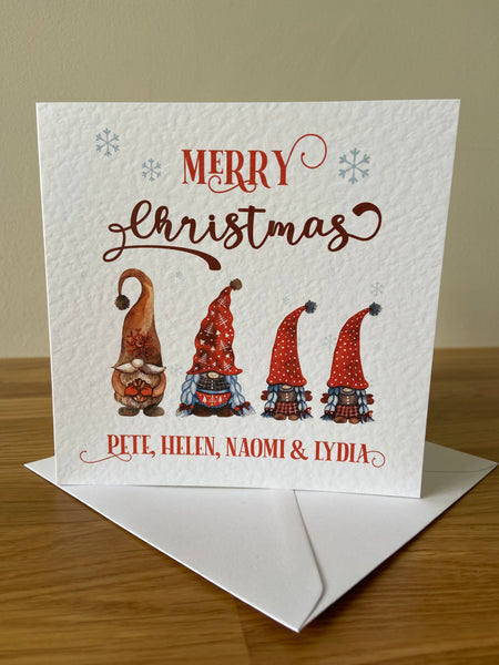 Personalised Gonk Family Christmas Card