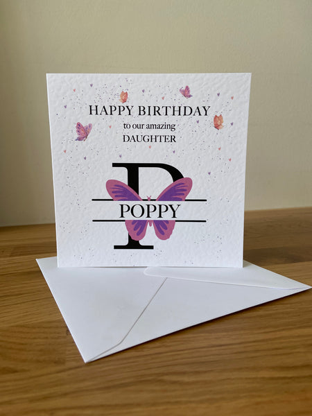 Personalised Granddaughter Butterfly Birthday Card