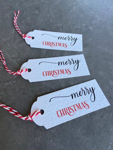 Merry Christmas Tags, bag of 12