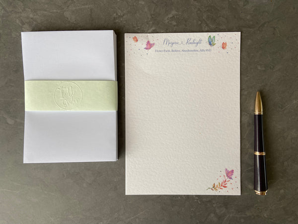 Personalised Butterfly Writing Paper