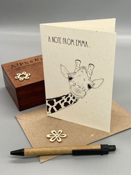 Personalised Giraffe Note Cards