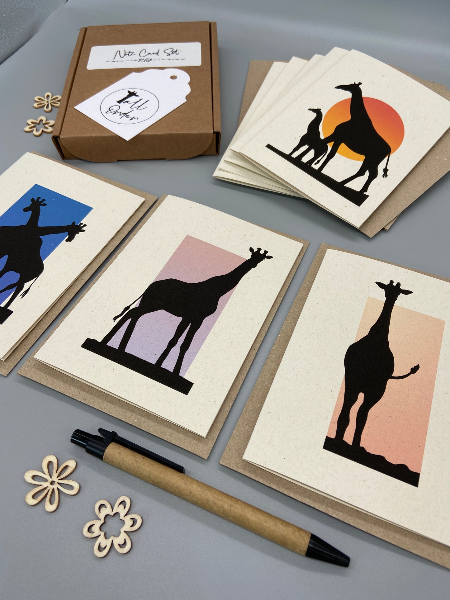 Giraffe Shadow Note Cards