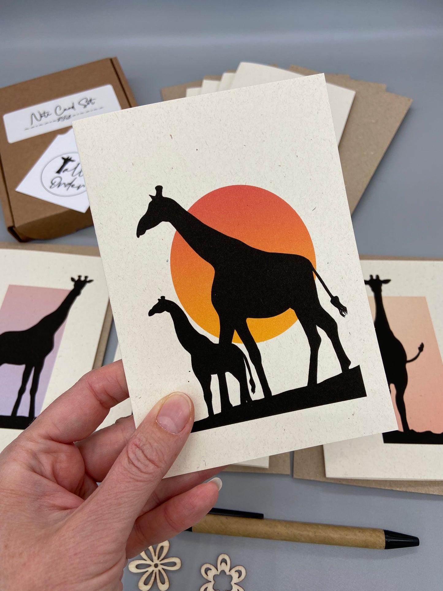 Giraffe Shadow Note Cards