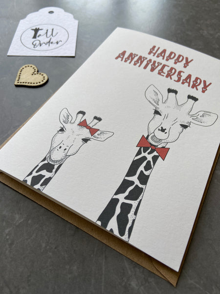 Giraffe Anniversary Card