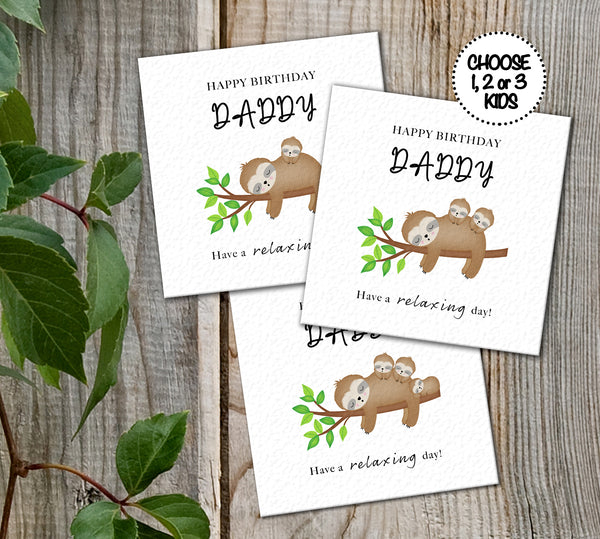 Daddy sloth birthday card