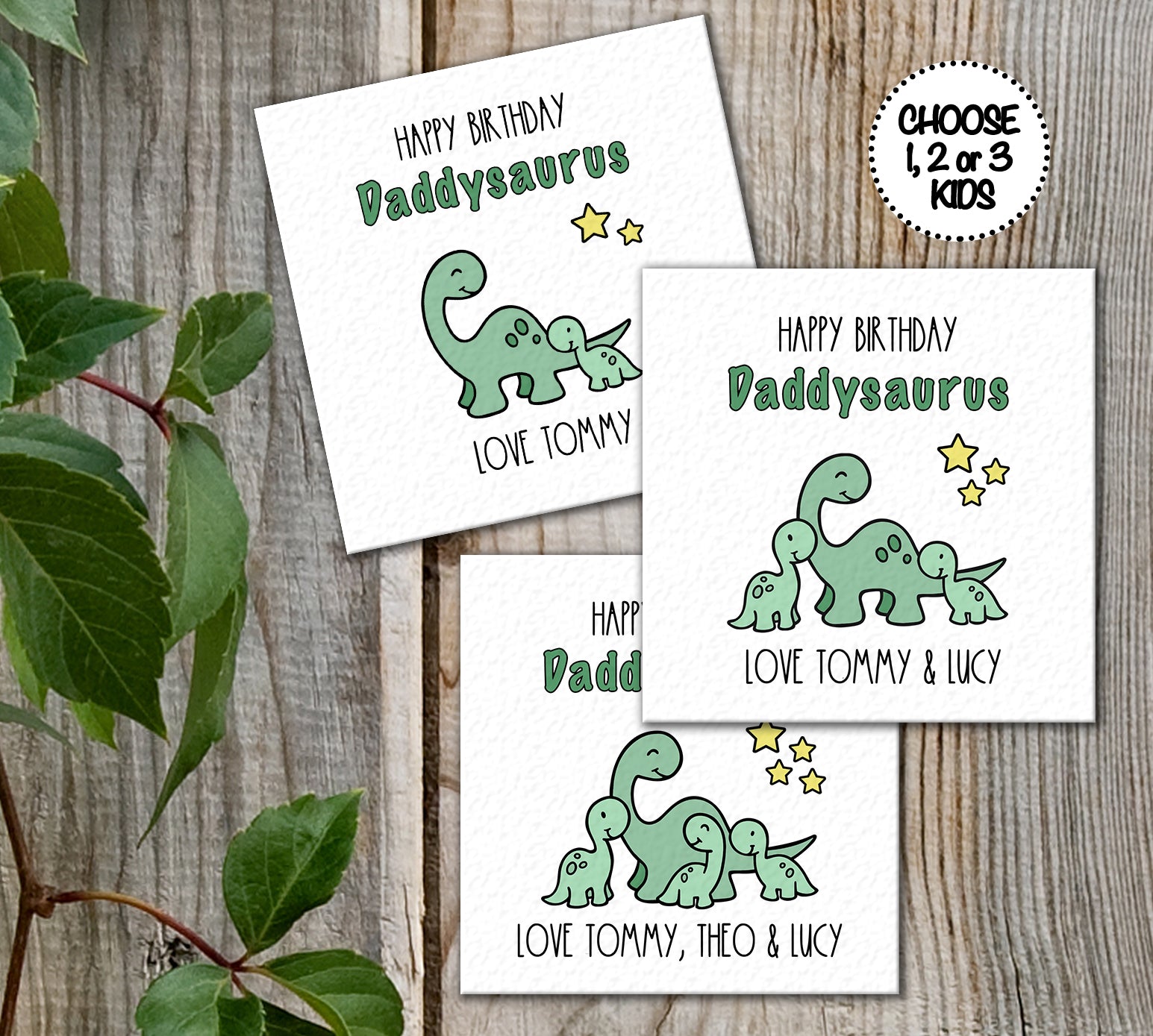 Personalised Daddy Dinosaur Birthday Card