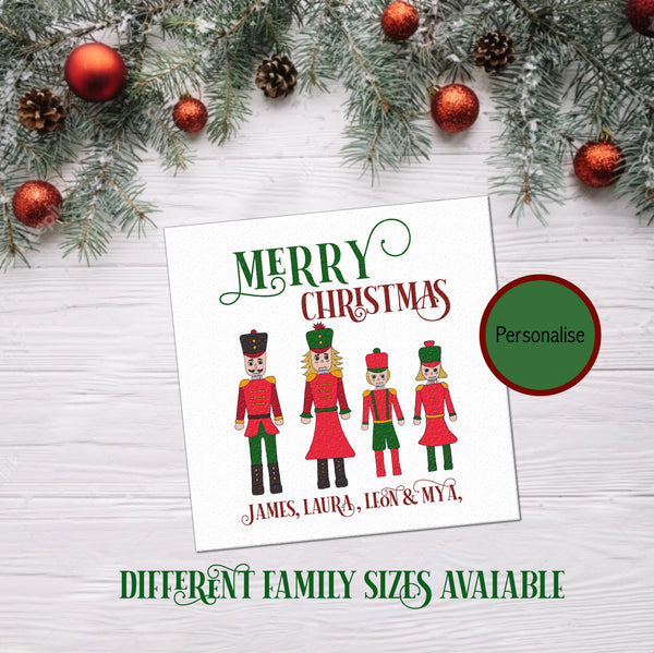 Personalised Nutcracker Family Christmas Card