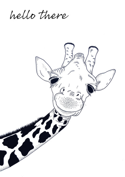 Hello There Giraffe Print