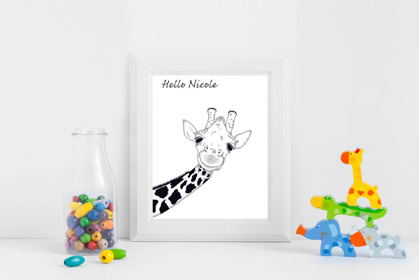 Personalised Giraffe print