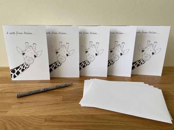Personalised Giraffe Note Cards