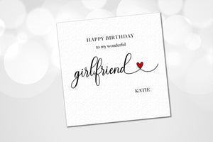 Personalised Girlfriend Birthday Card