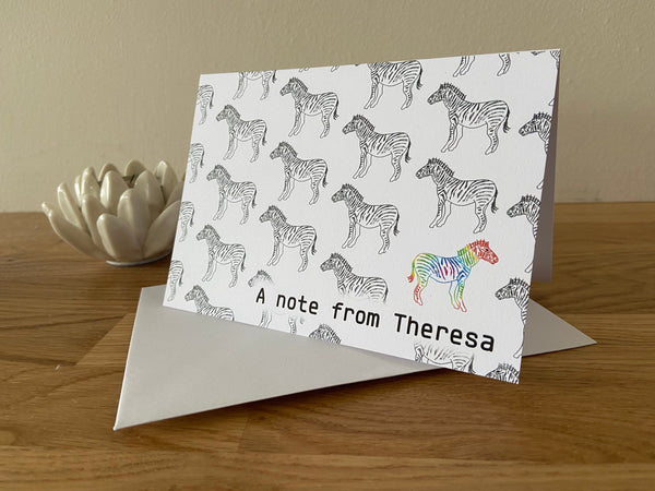 Personalised Zebra Note Cards