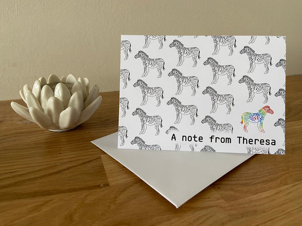 Personalised Zebra Note Cards