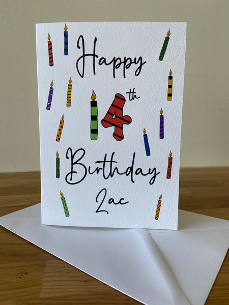 Personalised 14th Birthday Card
