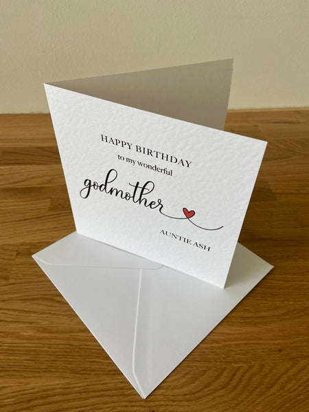 Personalised Godmother Birthday Card