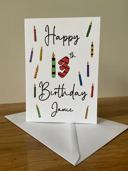 Personalised 13th Birthday Card
