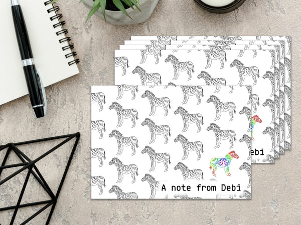 Personalised Zebra Note Cards