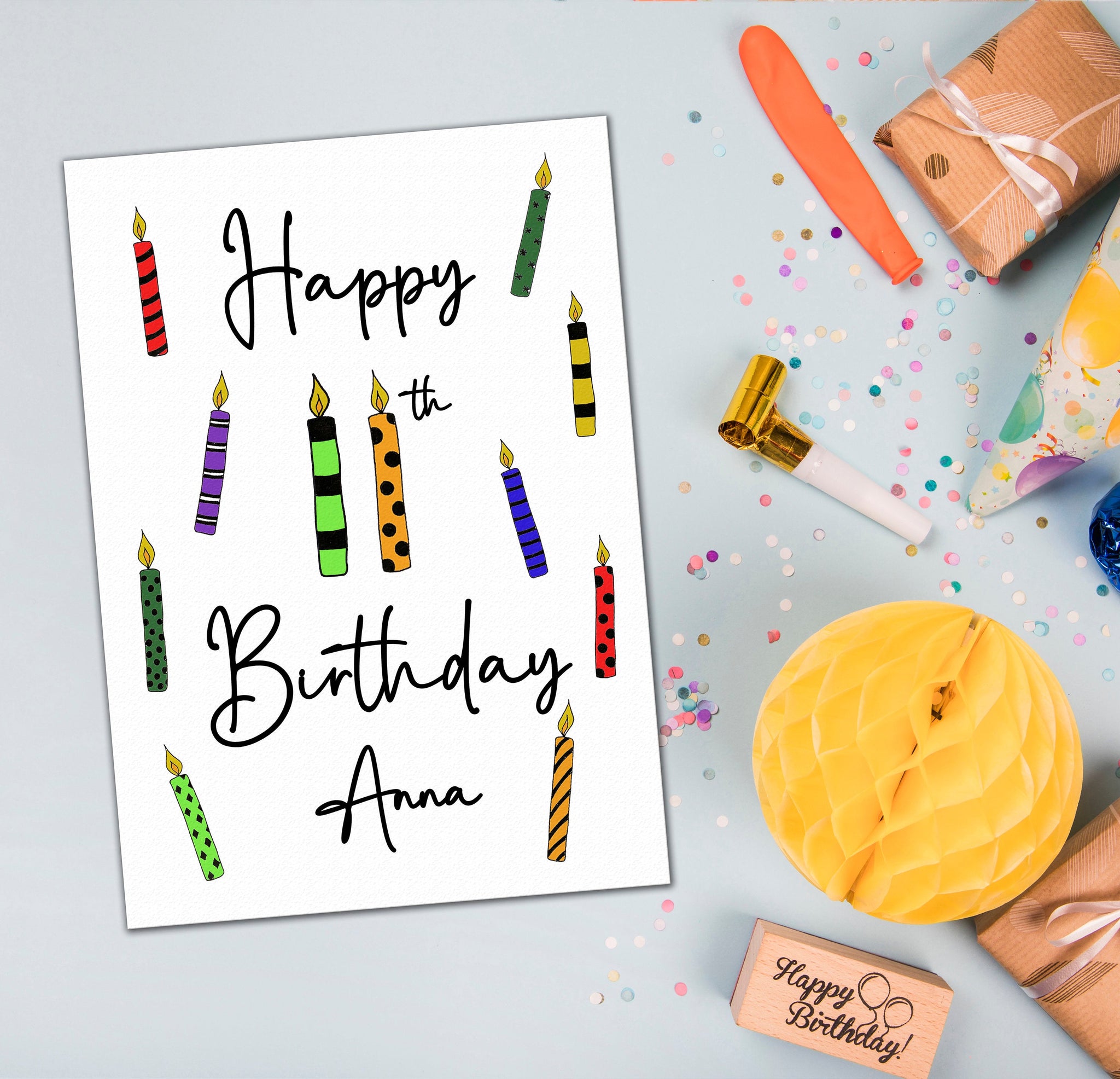 Personalised 11th Birthday Card