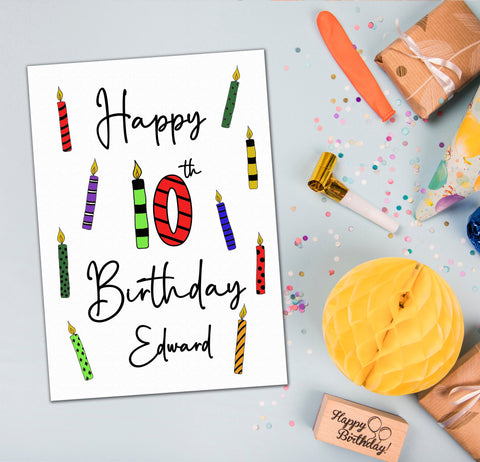 Personalised 10th Birthday Card
