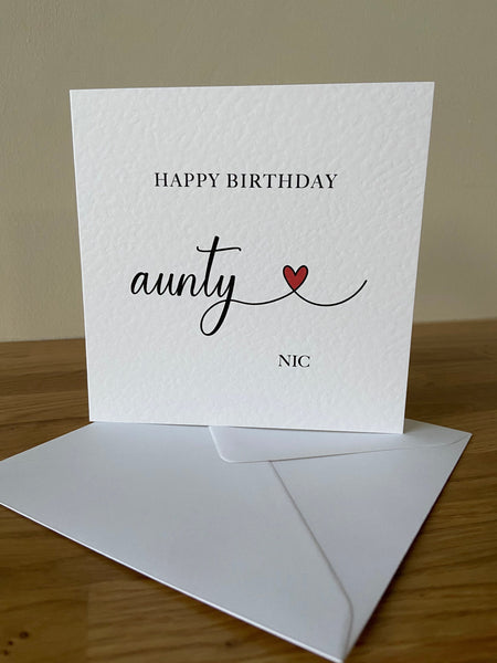 Personalised Auntie Birthday Card