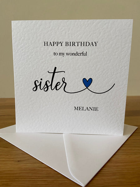 Personalised Sister Birthday Card