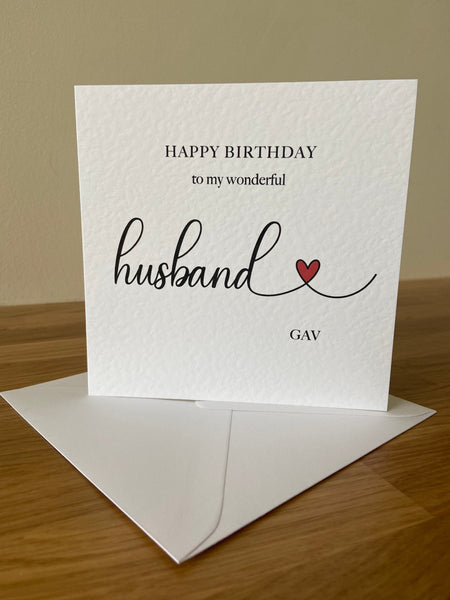 Personalised Husband Birthday Card