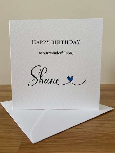 Personalised Son Birthday Card
