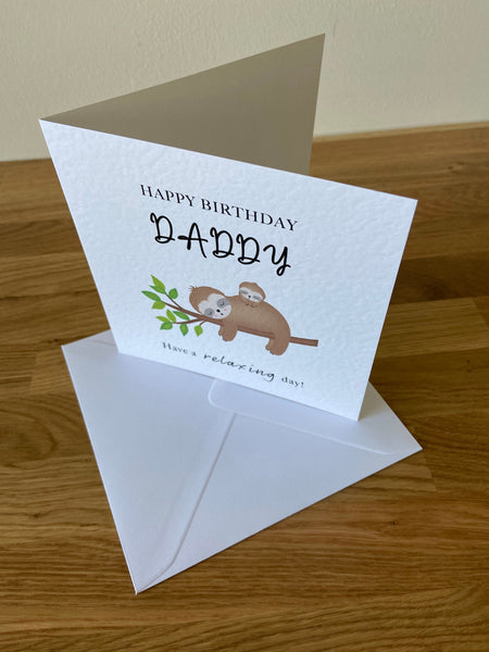 Daddy Sloth Birthday Card