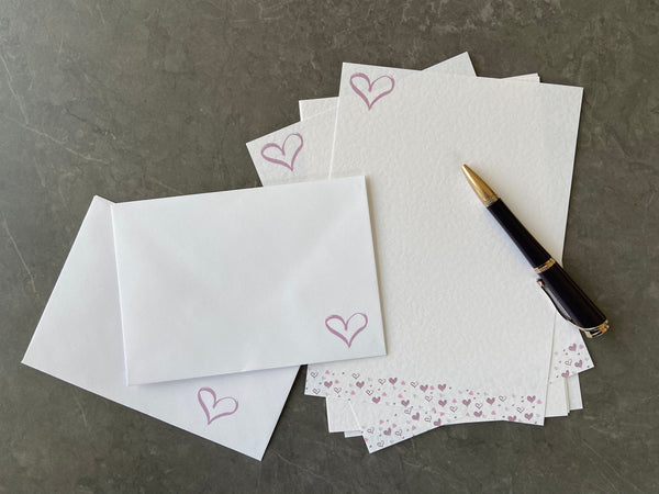 Heart Writing Paper Set